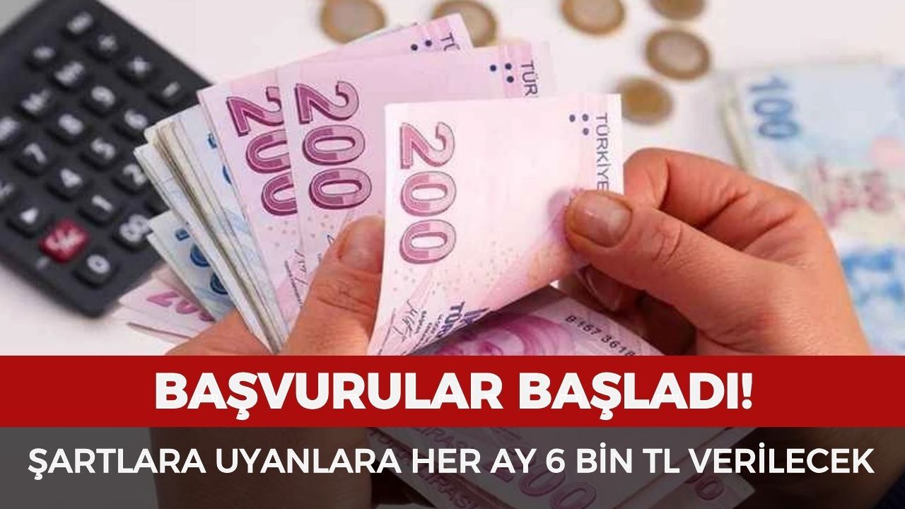 Başvurular Başladı Şartlara Uyanlara Aylık 6 Bin Tl Verilecek