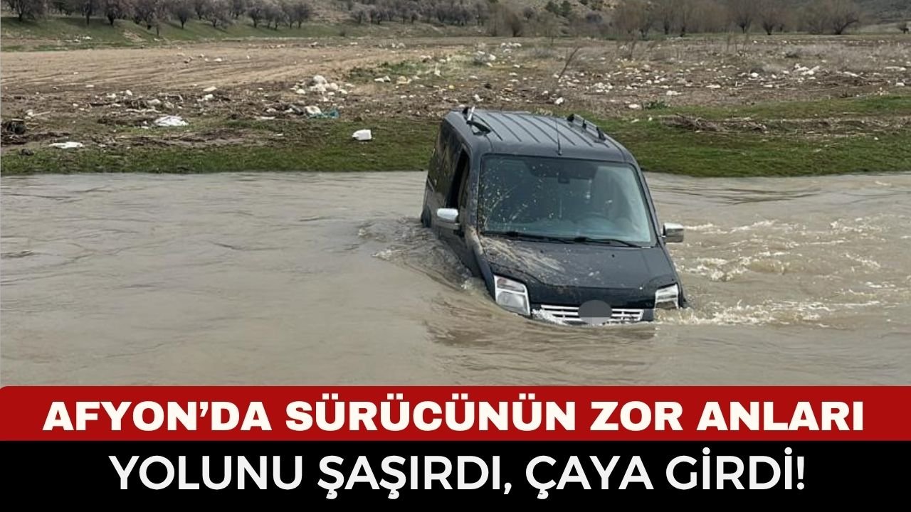 Yolunu Şaşırdı, Çaya Girdi! Afyonkarahisar’da Akıntıya Kapılan Sürücüye Halatlı Müdahale