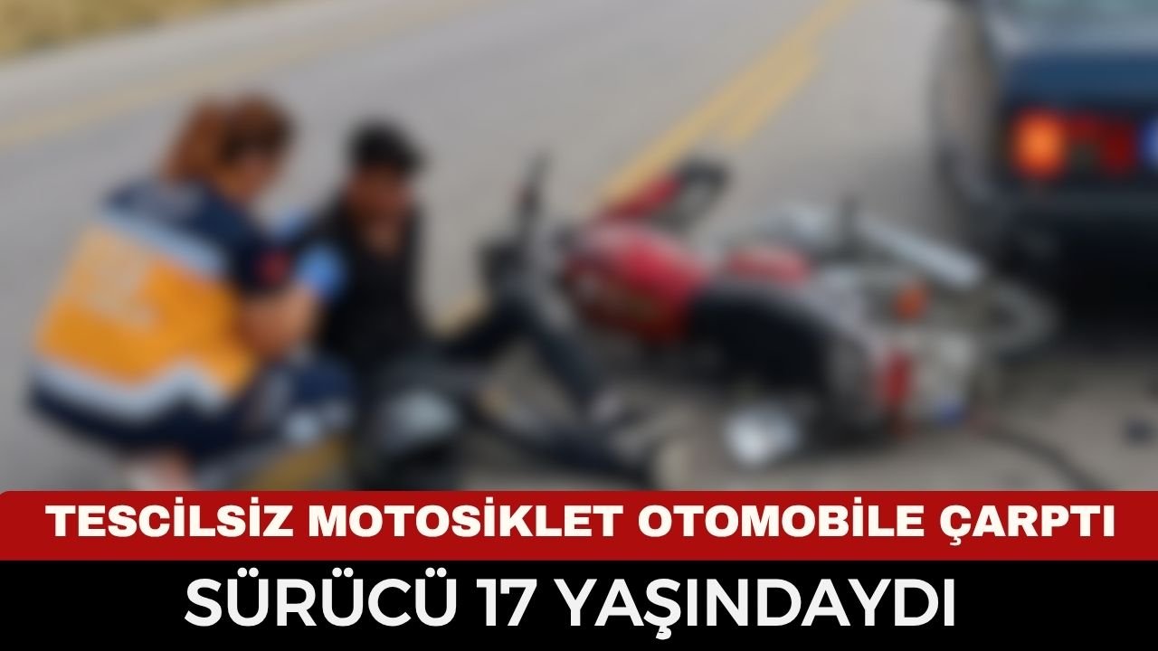 Afyon'da Trafik Kazası: Tescilsiz Motosiklet Otomobile Arkadan Çarptı, 17 Yaşındaki Sürücü Hastaneye Kaldırıldı