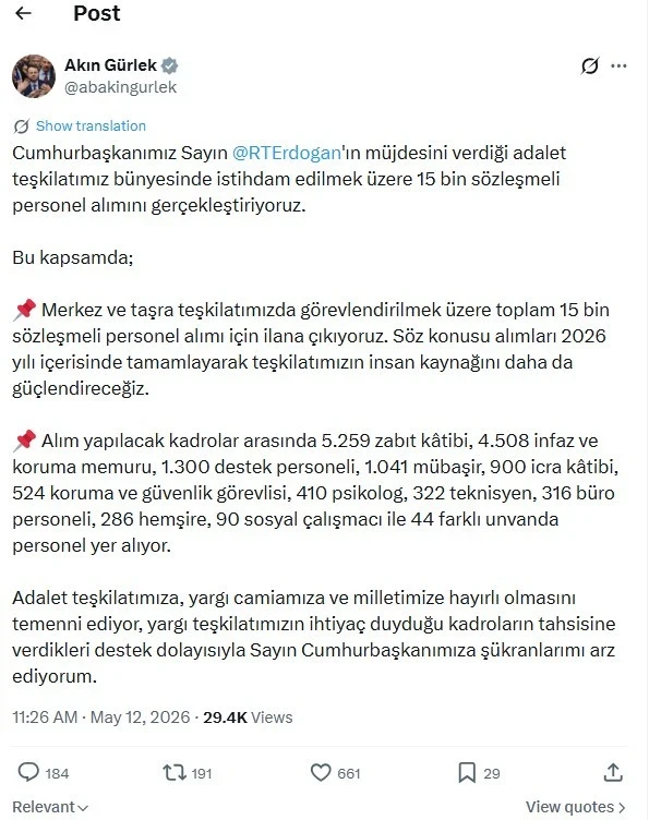 Akin Gürlek Açiklama