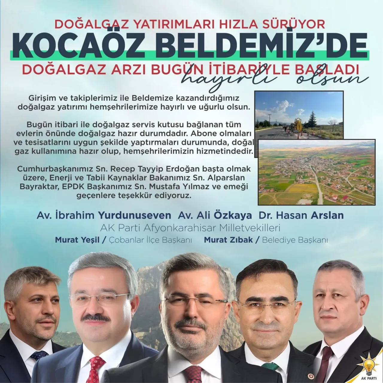 Afyonkarahisarda Dogalgaz Sevinci Kocaoz Beldesinde Gaz Arzi Basladi 6A57A2Ab26932
