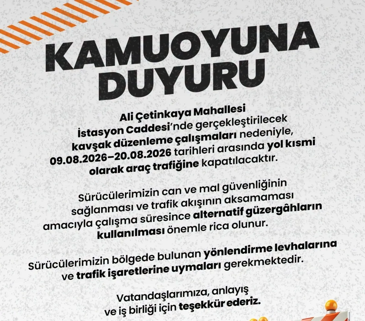 Afyonkarahisarda O Cadde Icin Trafik Uyarisi 11 Gun Boyunca Kismi Kapanacak 6A76Da4355E64
