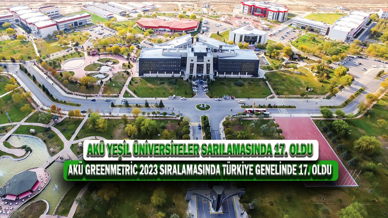 Akü Greenmetric 2023 Sıralamasında Türkiye Genelinde 17. Oldu