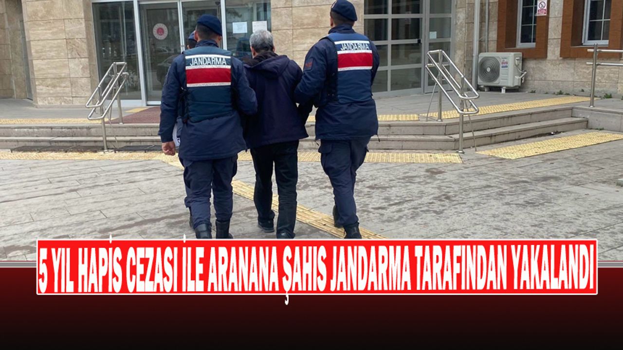 5 Yıl Hapis Cezası İle Aranana Şahıs Jandarma Tarafından Yakalandı