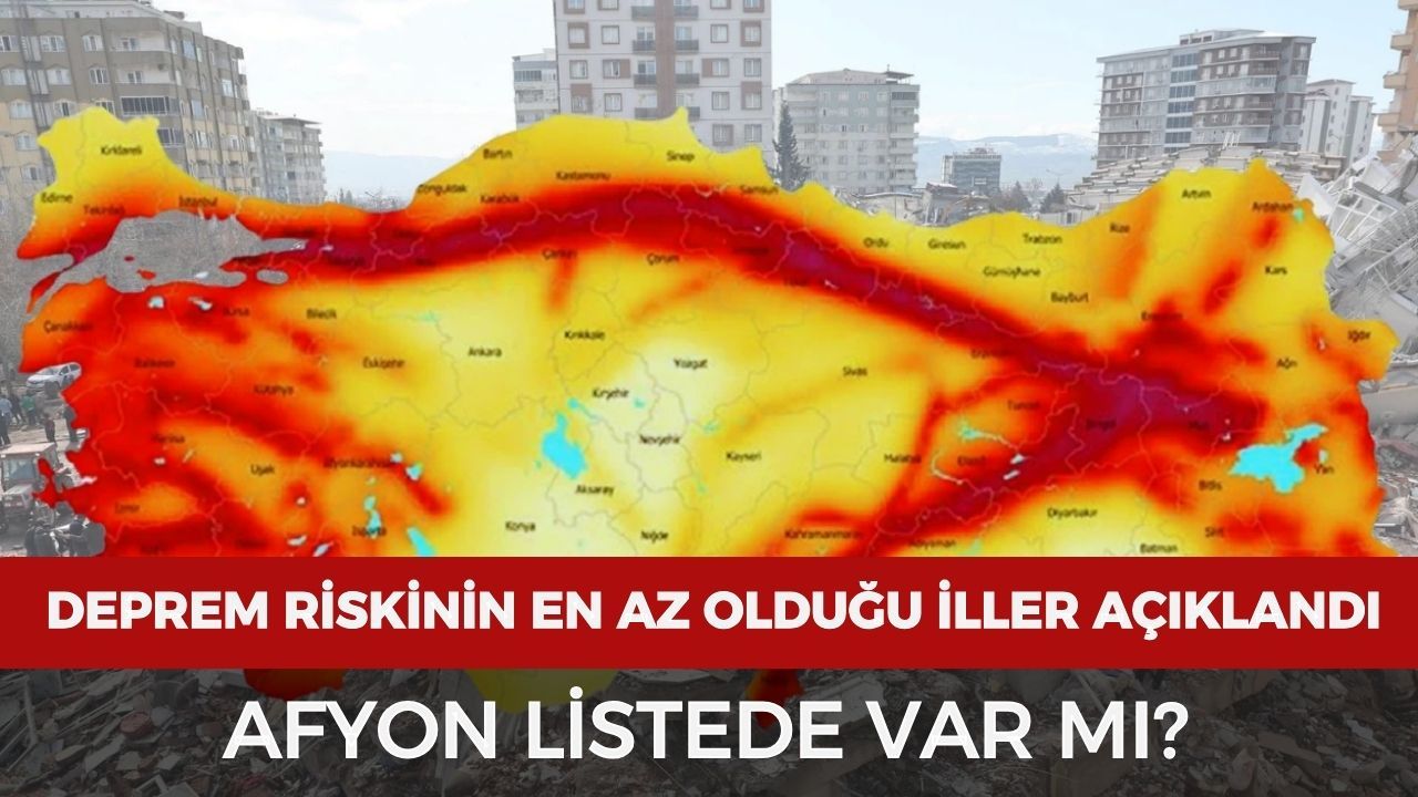Türkiye'de deprem riski en düşük olan iller açıklandı: Afyonkarahisar listede var mı?