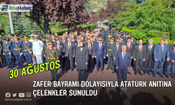 30 Ağustos Çelenkleri  Atatürk Anıtına Sunuldu