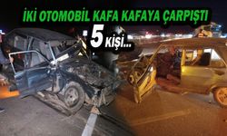 2 Otomobilin Çarpıştığı Kazada 5 Kişi Yaralandı