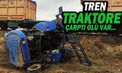 Yük Trenini Traktöre Çarptı…