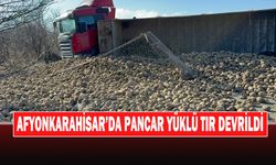 Pancar Yüklü Tır Devrildi