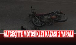 Altgeçitte Motosiklet Kazası 1 Yaralı