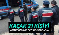 Kaçak 21 kişi jandarma Afyon'da yakaladı