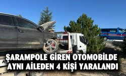 Şarampole giren otomobilde aynı aileden 4 kişi yaralandı