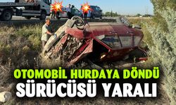 Hurdaya dönen otomobilde sürücü kazayı yaralı atlattı