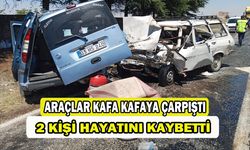 Kafa kafaya çarpışan araçlardaki 2 kişi öldü, 1 kişi yaralandı 