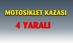 Motosikletle otomobilin çarpıştığı kazada 4 kişi yaralandı