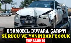 Duvara çarpan otomobilde biri çocuk 2 kişi yaralandı