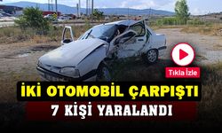 İki otomobilin çarpıştığı kazada 7 kişi yaralandı