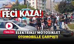 Otomobille çarpışan elektrikli motosiklet sürücüsü ağır yaralandı