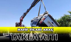 Takla atan hafif ticari araçta 3 kişi yaralandı