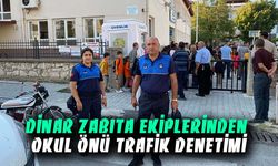 Dinar Zabıta ekiplerinden okul önü trafik denetimi