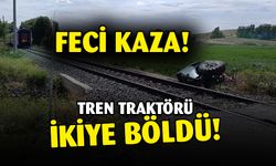 Afyonkarahisar'da yolcu treni hemzemin geçitte traktöre çarptı