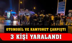 Otomobil ile kamyonetin çarpıştığı kazada 3 kişi yaralandı