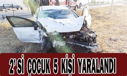 2 otomobilin çarpıştığı kazada 5 kişi yaralandı