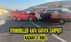 Otomobillerin kafa kafaya çarpıştığı kazada 3 kişi yaralandı