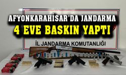 Afyonkarahisar’da jandarma 4 eve baskın yaptı