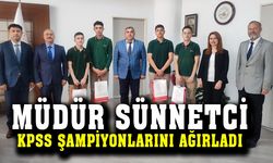 Müdür Sünnetci, şampiyonları ağırladı