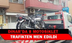 Dinar’da 8 motosiklet trafikten men edildi