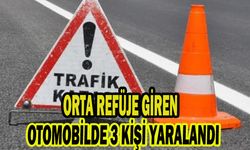 ORTA REFÜJE GİREN OTOMOBİLDE 3 KİŞİ YARALANDI