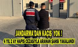 4 YIL 2 AY HAPİS CEZASIYLA ARANAN ŞAHSI JANDARMA YAKALADI