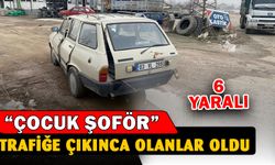 Çocuğun kullandığı otomobilin karıştığı kazada 6 kişi yaralandı