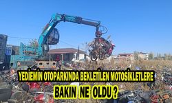 YEDİEMİN OTOPARKINDA BEKLETİLEN YÜZLERCE MOTOSİKLET geri dönüşüme gönderildi