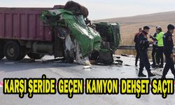 Karşı şeride geçen kamyon başka bir kamyonla çarpıştı: 2 ölü