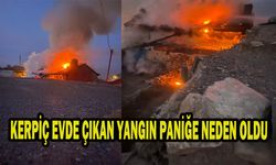 KERPİÇ EVDE ÇIKAN YANGIN PANİĞE NEDEN OLDU