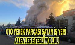 OTO YEDEK PARÇASI SATAN İŞ YERİ ALEVLERE TESLİM OLDU