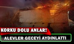 Bağ evinde çıkan yangında alevler geceyi aydınlattı