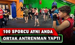 Muaythai alanında 100 sporcu ortak antrenman yaptı