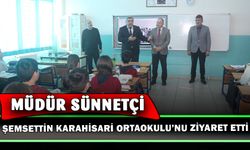 Müdür Sünnetci, Şemsettin Karahisari Ortaokulu'nu ziyaret etti