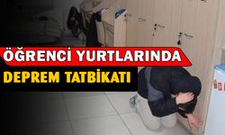 Öğrenci yurdunda deprem ve yangın tatbikatı