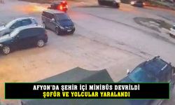 Afyonkarahisar'da şehir içi minibüs devrildi