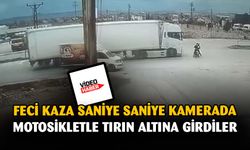 Tırın çarptığı motosikletin metrelerce savrulduğu kaza kamerada