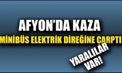 Elektrik direğine çarpan minibüste 3 kişi yaralandı