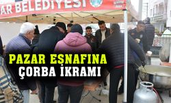 Pazarcı esnafına sıcak çorba ikramı