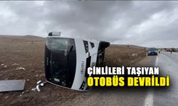 Çin kafilesini taşıyan otobüs devrildi: 3 yaralı