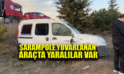 Şarampole yuvarlanan araçta 2 kişi yaralandı