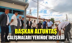Başkan Ali Altuntaş, kilitli parke taşı çalışmalarını yerinde inceledi