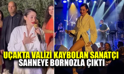 Valizi uçakta unutunca sahneye bornozla çıktı